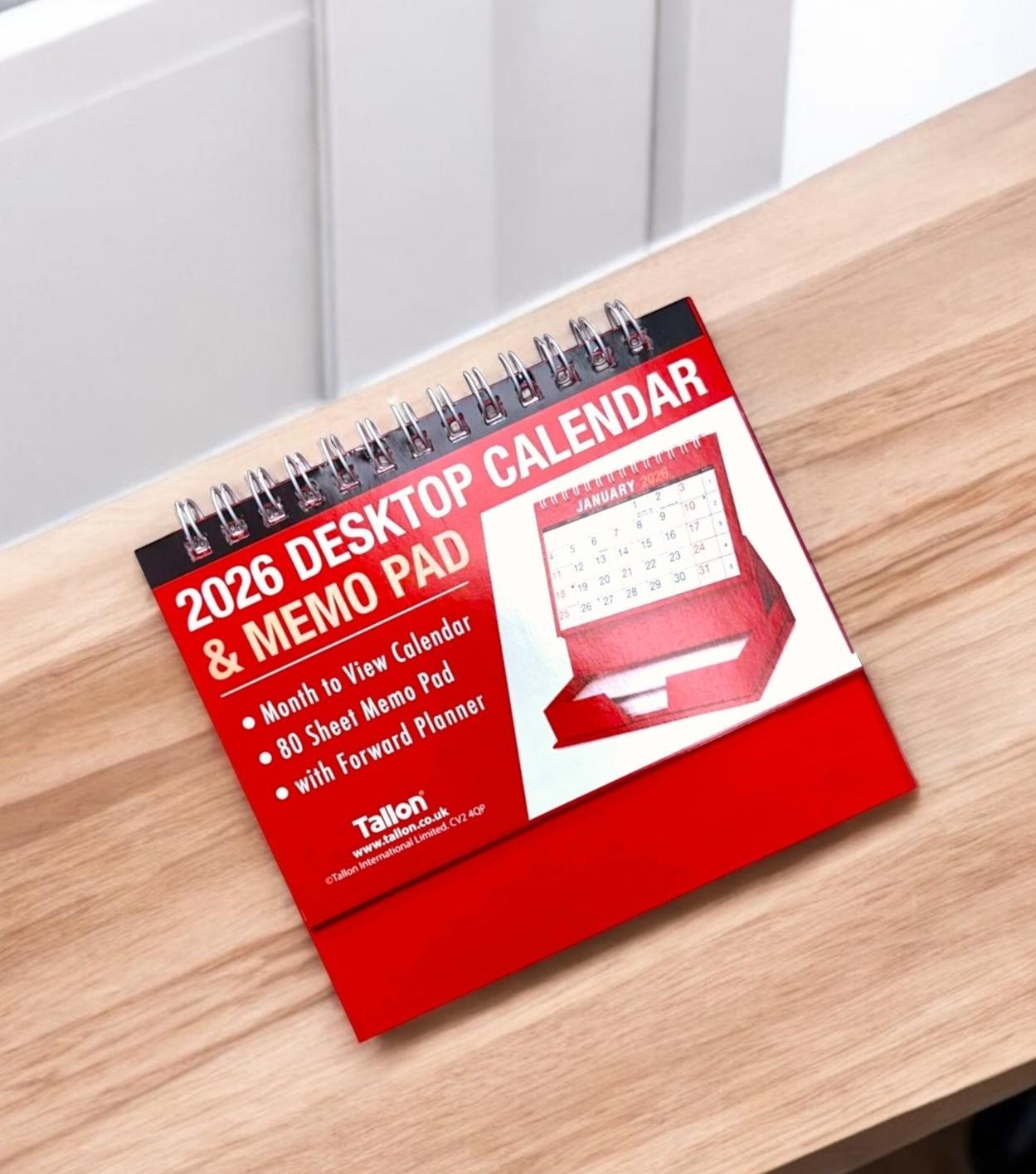2026 Desktop Calendar Free Standing Planner With Memo Pad Monthly Organiser