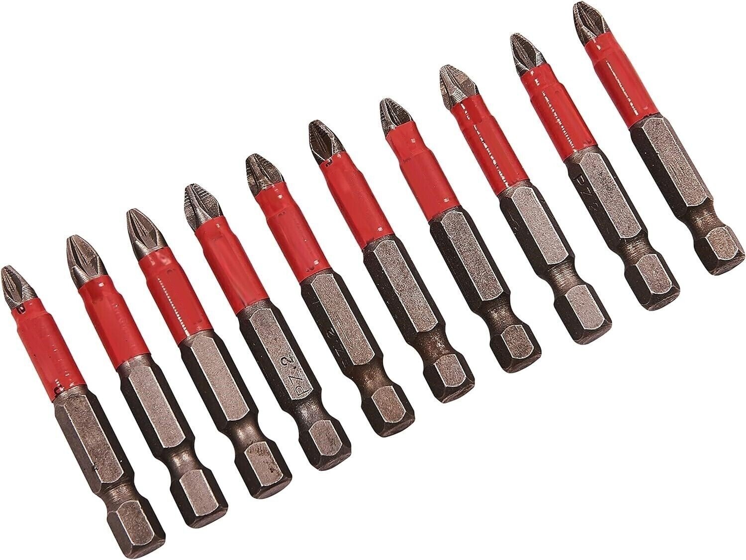 10x Non Slip Philips PZ2 POZI Electric Screw Screwdriver Drill Bit Bits Set 50mm