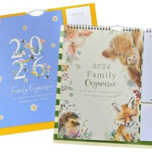 2026 Family Organiser 5 Columns Calendar Planner Month to View Shopping Note Pad