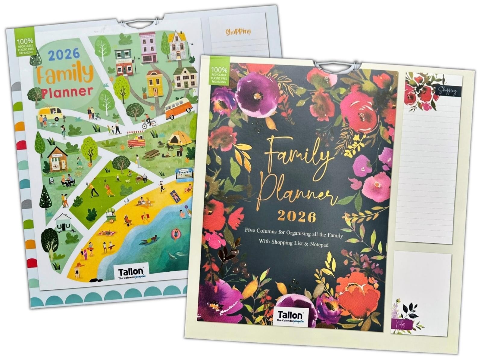 2026 Family Organiser 5 Columns Calendar Planner Month to View Shopping Note Pad