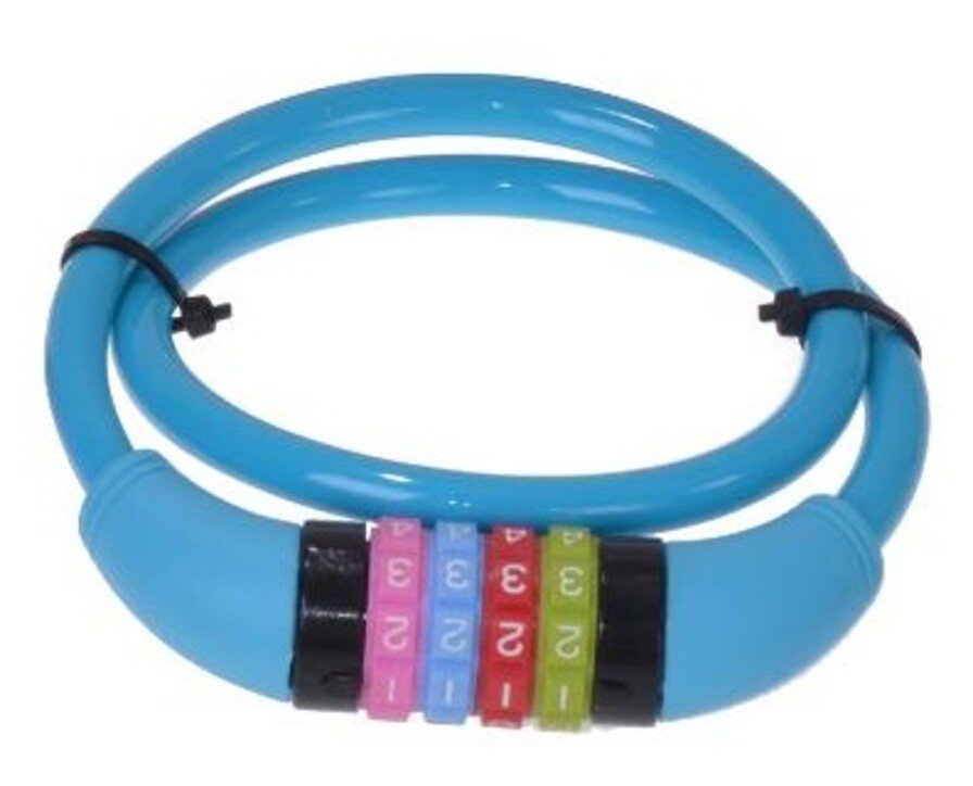 COMBINATION NUMBER CODE BIKE BICYCLE CYCLE LOCK 8MM BY 650MM STEEL CABLE BLACK.