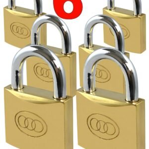 6 x Brass Padlock 32mm 38mm 50mm with 3 Keys luggage suitcase gym shed