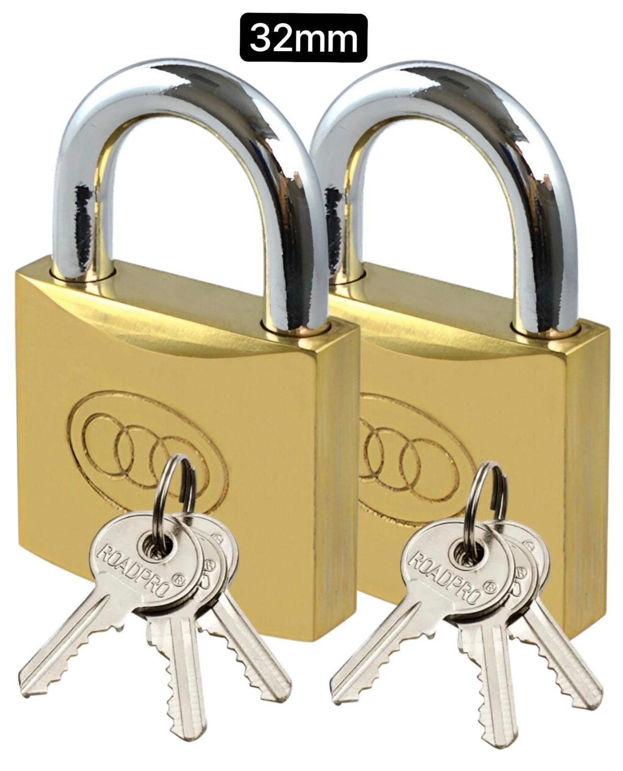 6 x Brass Padlock 32mm 38mm 50mm with 3 Keys luggage suitcase gym shed