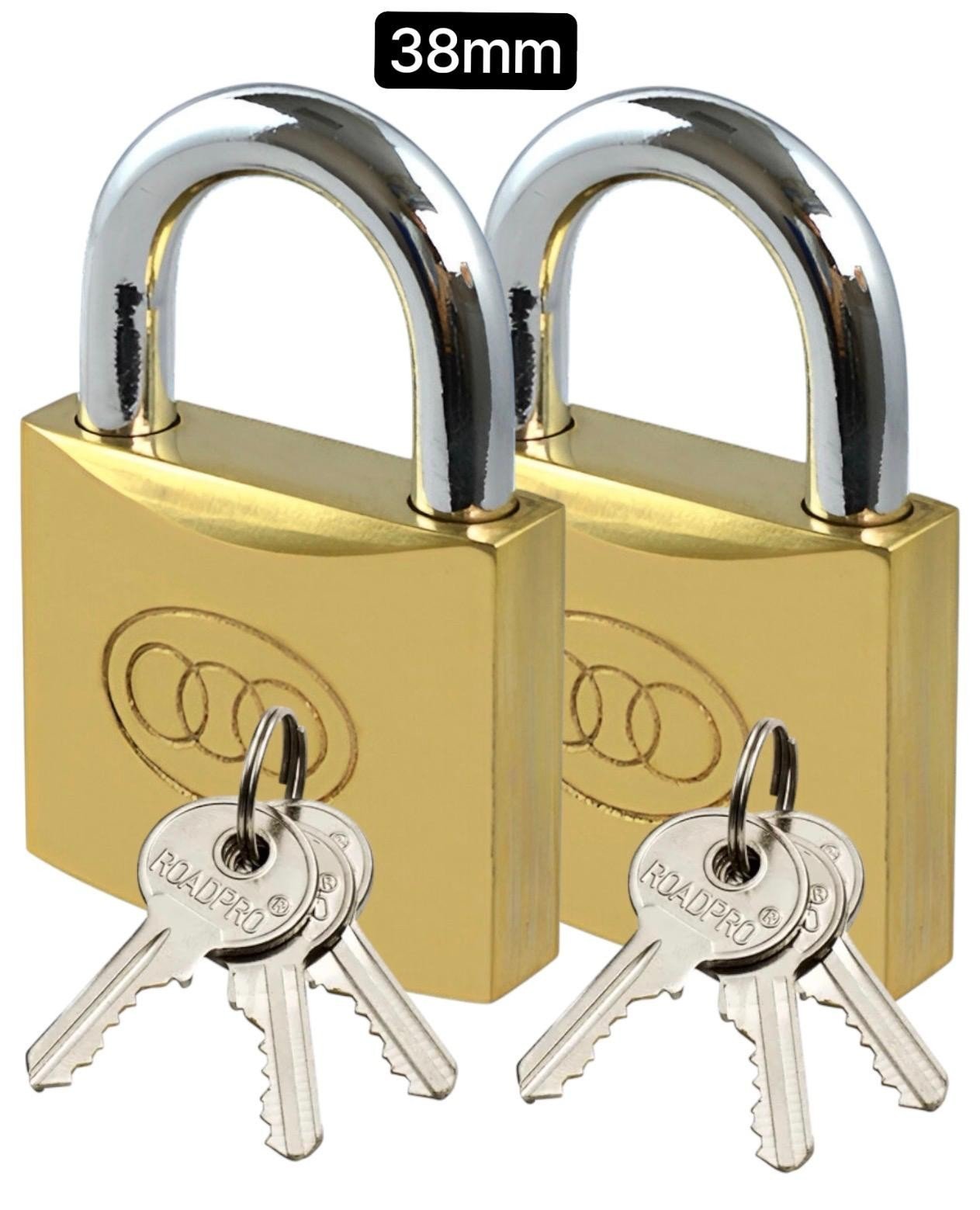 6 x Brass Padlock 32mm 38mm 50mm with 3 Keys luggage suitcase gym shed