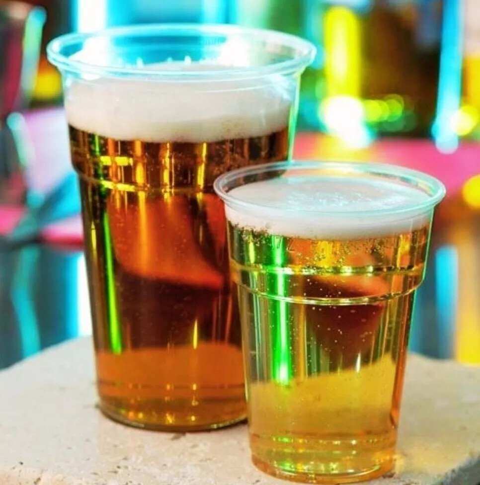 100PK Heavy Duty Clear Plastic Pint Glasses Disposable Pint Cups Party Reusable