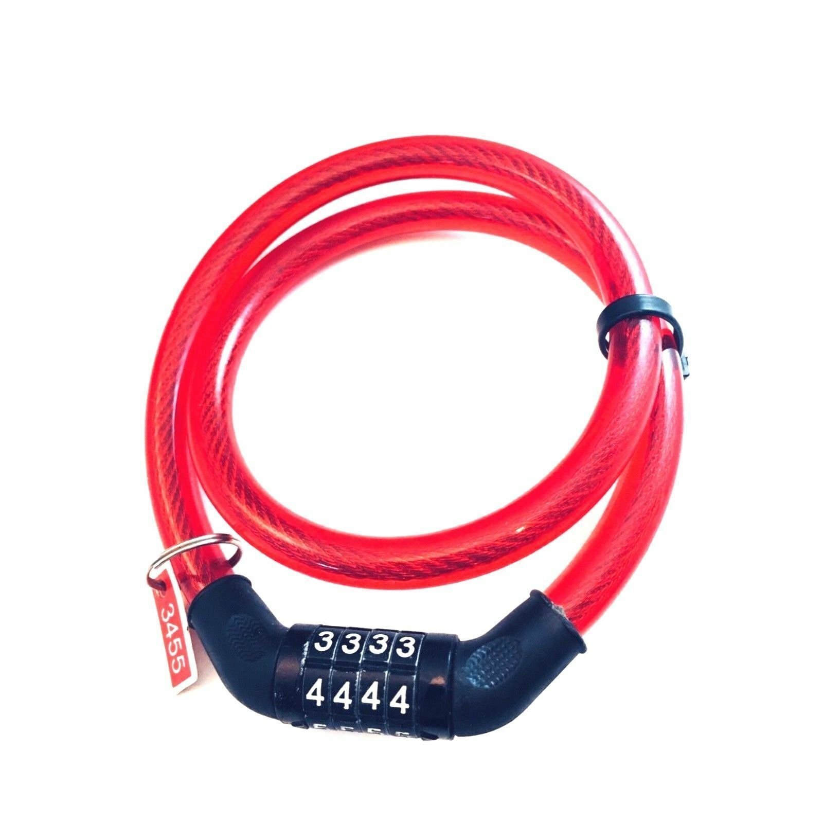 COMBINATION NUMBER CODE BIKE BICYCLE CYCLE LOCK 8MM BY 650MM STEEL CABLE BLACK.
