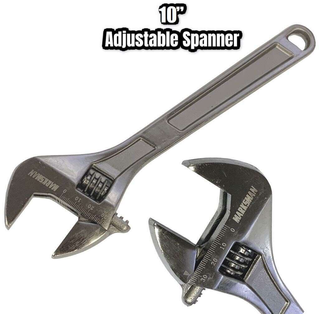 10Inch Adjustable Spanner Wrench Tool Wide Jaw Large Hand Nut Opening Steel Key