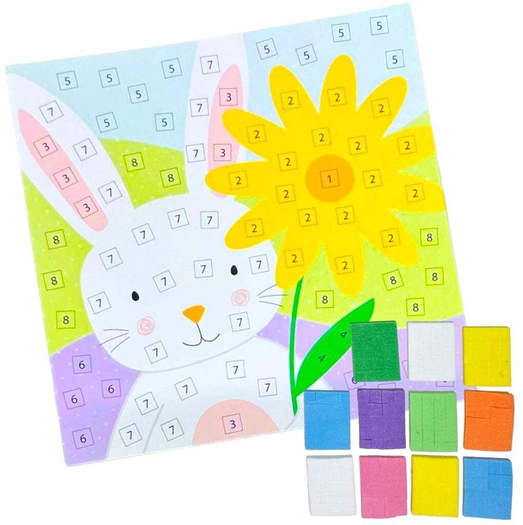 Decorate your Own 2 Easter Mosaics Easter Mosaic Art Bunny Chick Craft Kids Fun