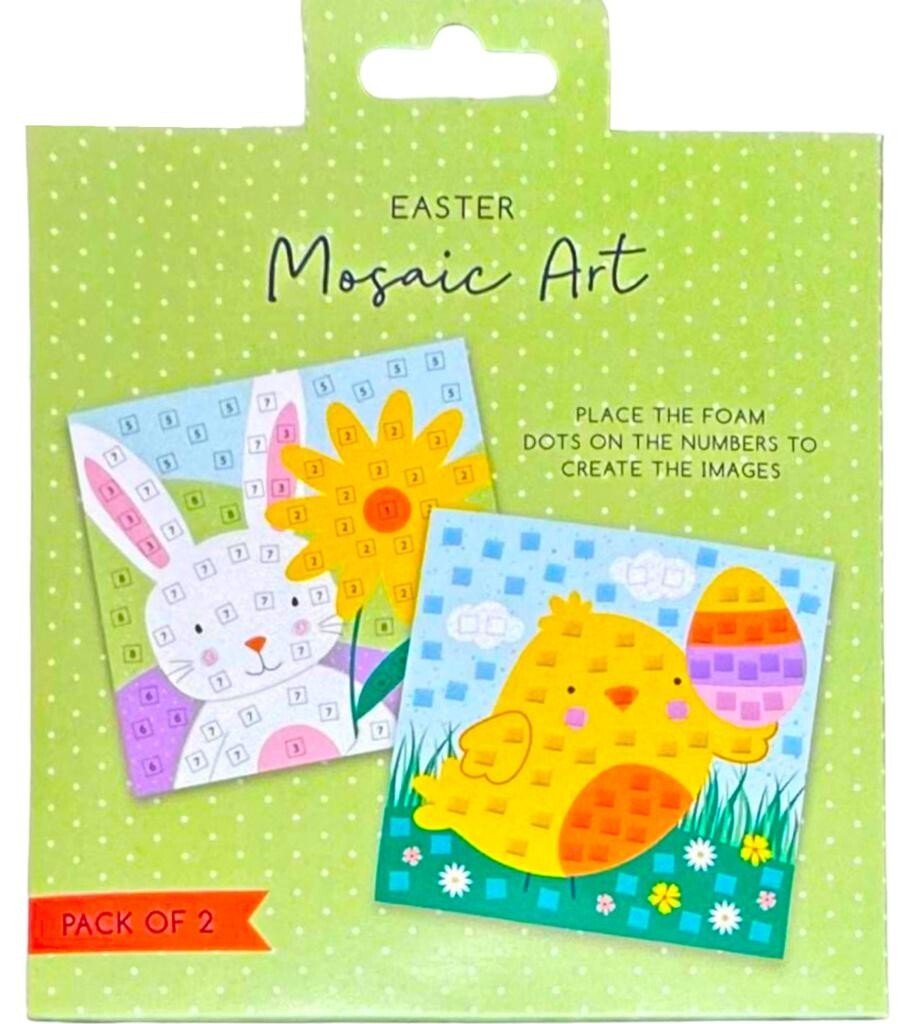 Decorate your Own 2 Easter Mosaics Easter Mosaic Art Bunny Chick Craft Kids Fun
