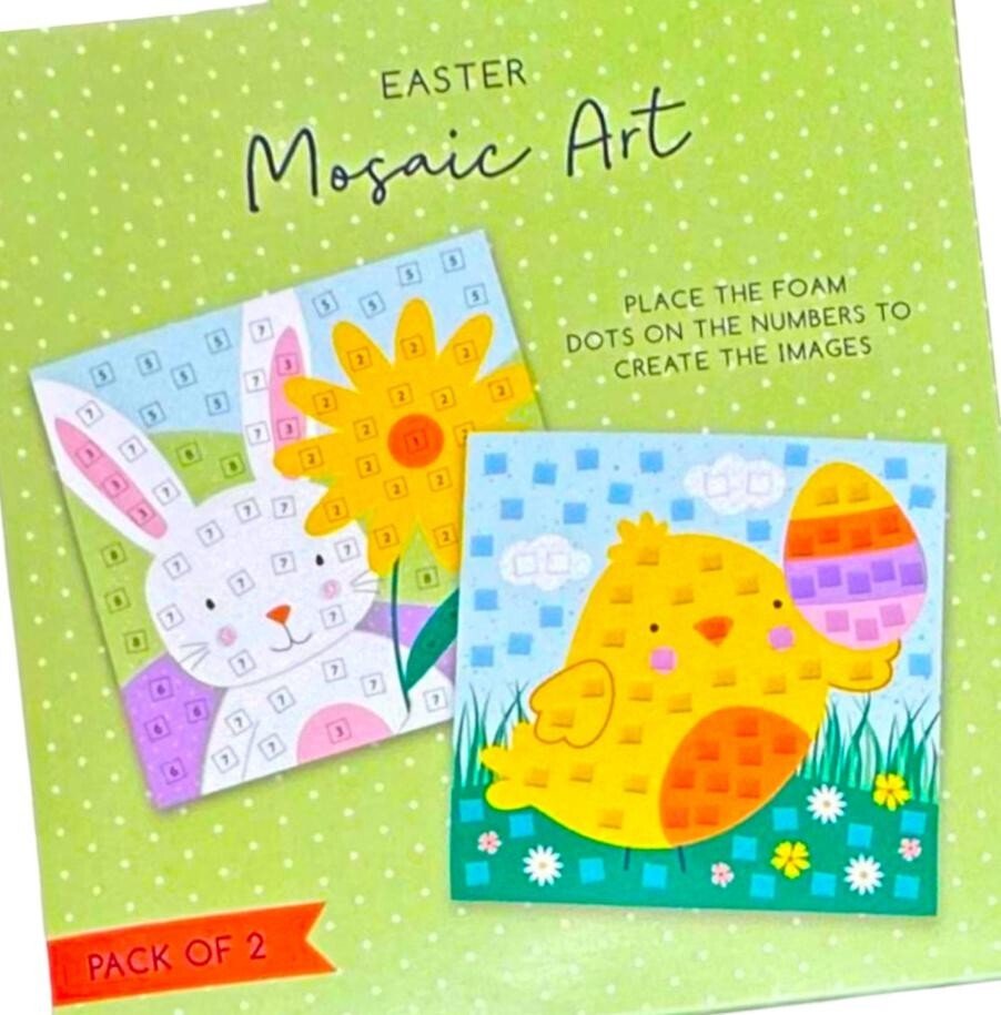 Decorate your Own 2 Easter Mosaics Easter Mosaic Art Bunny Chick Craft Kids Fun