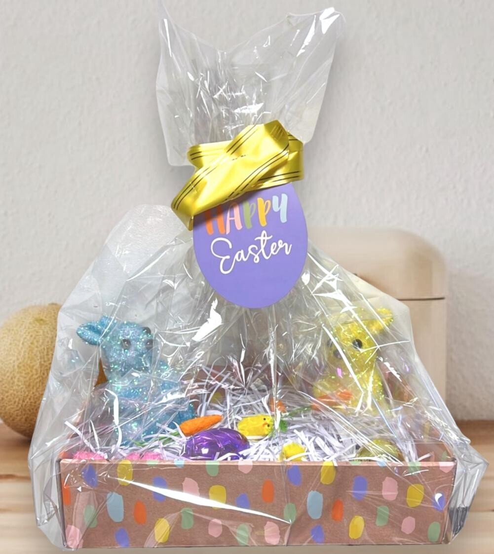 Happy Easter Hamper Kids Easter Gift With Chicks Bunny Easter Eggs Gift Hamper