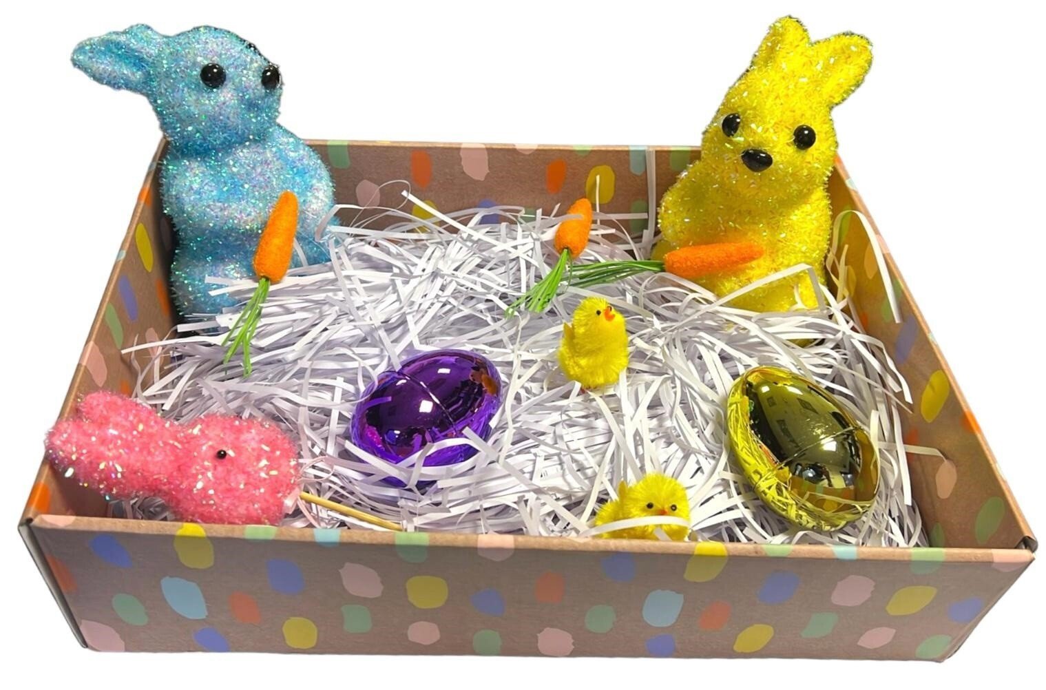 Happy Easter Hamper Kids Easter Gift With Chicks Bunny Easter Eggs Gift Hamper