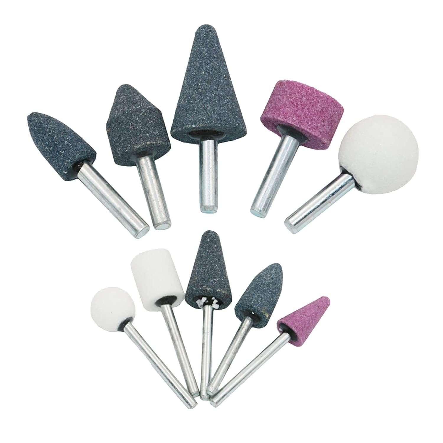 10pc Drill Grinding Mounted Stone Bit Set Die Stones Craft Grinder Metal Plastic