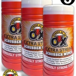 3 x OX Extra Strong Scrubber Wipes Multi Use Heavy Duty Industrial Hand Cleaning