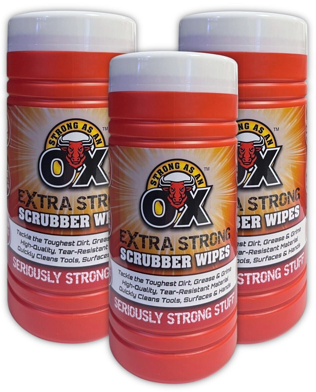 3 x OX Extra Strong Scrubber Wipes Multi Use Heavy Duty Industrial Hand Cleaning