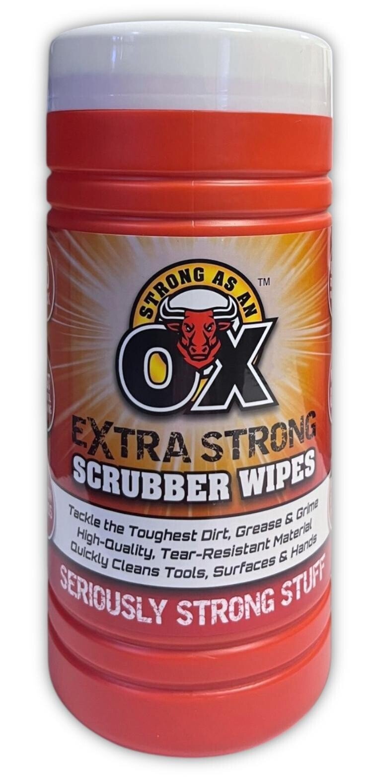 3 x OX Extra Strong Scrubber Wipes Multi Use Heavy Duty Industrial Hand Cleaning