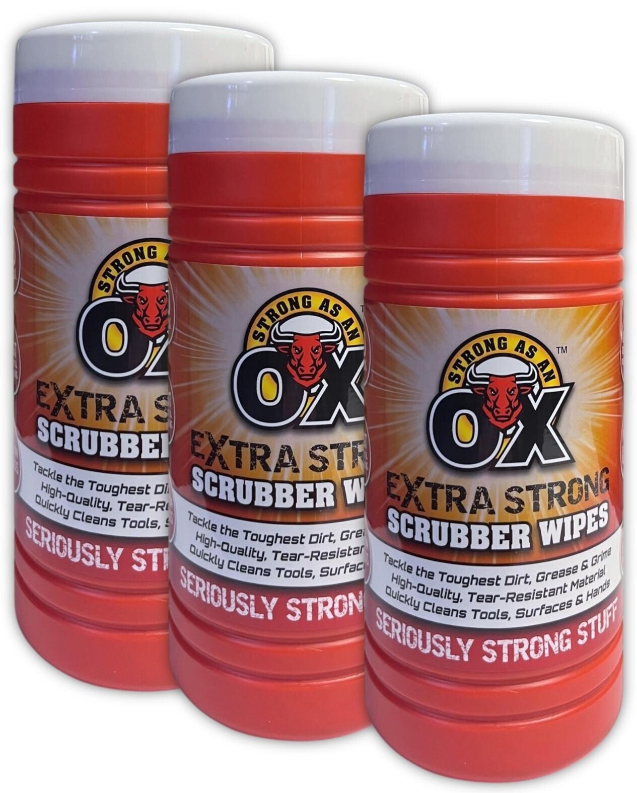 3 x OX Extra Strong Scrubber Wipes Multi Use Heavy Duty Industrial Hand Cleaning
