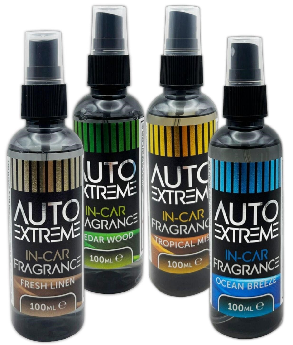4PK CAR AIR FRESHENER SPRAY LUXURY AUTO EXTREME FRAGRANCE VEHICLE FRESHNER 100ML