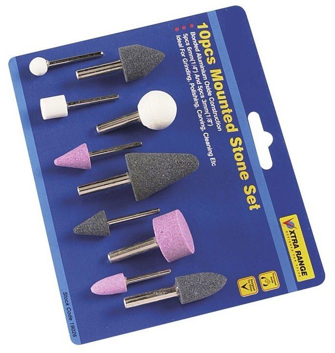 10pc Drill Grinding Mounted Stone Bit Set Die Stones Craft Grinder Metal Plastic