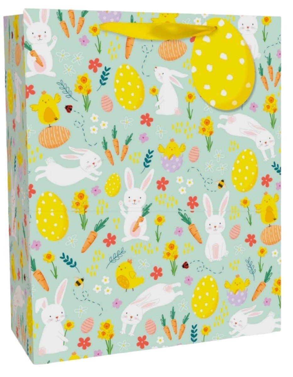 3x Large Easter Eggs Luxury Present Gift Bags Easter Egg Gift Bag with Tag