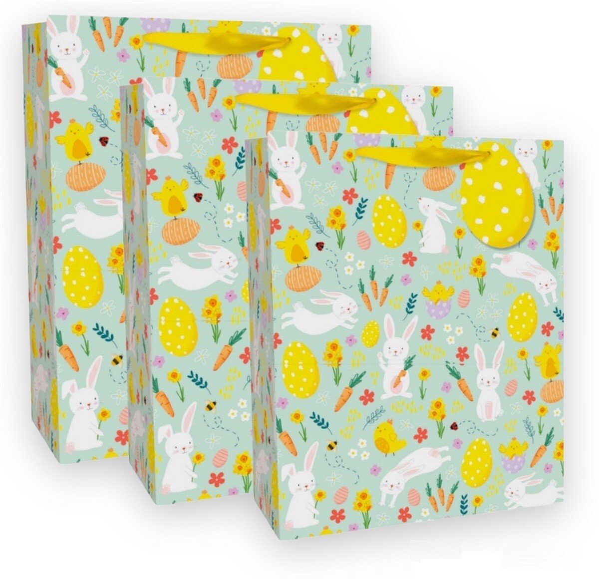 3x Large Easter Eggs Luxury Present Gift Bags Easter Egg Gift Bag with Tag