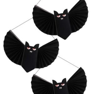 Halloween Party Black Honeycomb Paper Bat Hanging Scary Spooky Fun Decoration