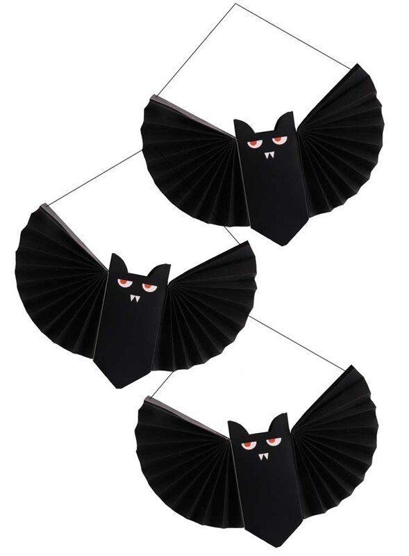 Halloween Party Black Honeycomb Paper Bat Hanging Scary Spooky Fun Decoration