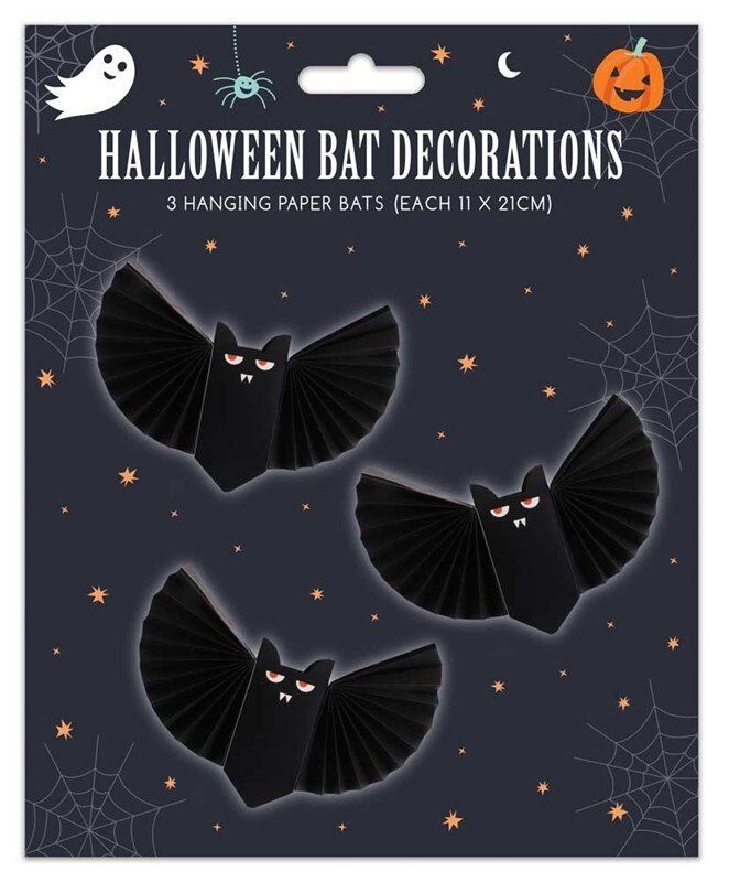 Halloween Party Black Honeycomb Paper Bat Hanging Scary Spooky Fun Decoration