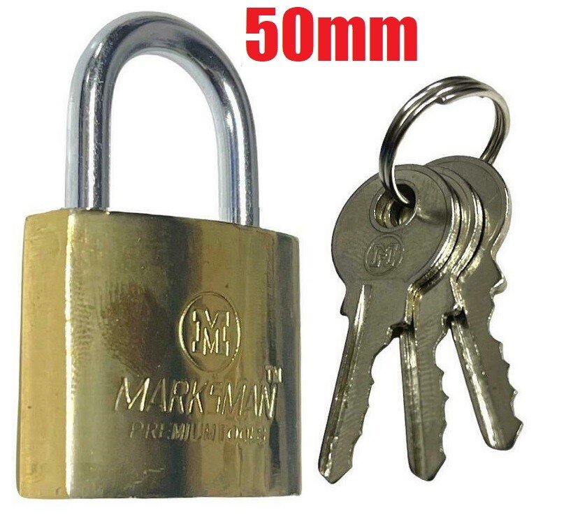 50mm Security Heavy Duty Padlock Steel Gold Outdoor gate shed Lock (CH)