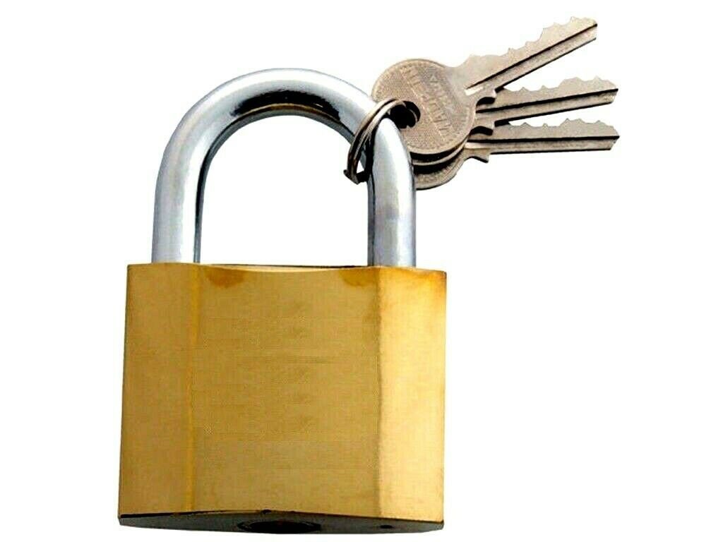 50mm Security Heavy Duty Padlock Steel Gold Outdoor gate shed Lock (CH)