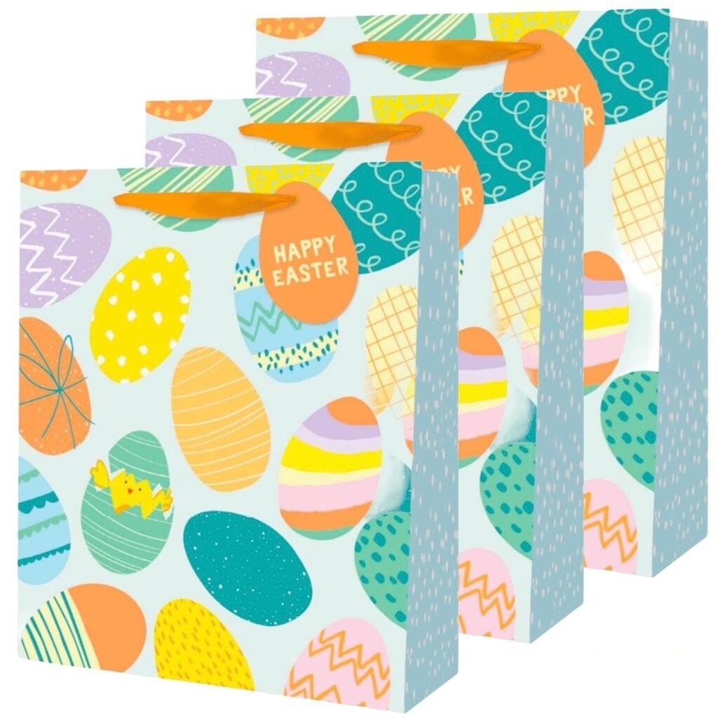 π3 x Large Easter Bunny Luxury Present Gift Bags Easter Egg Gift Bag with Tagπ