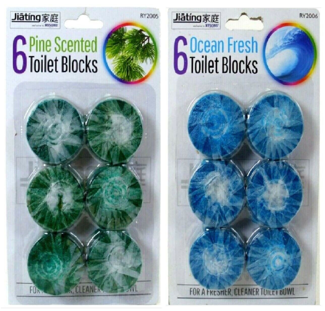 12 x Cistern Toilet Blocks BLUE Loo Flush Hygiene Fresh Fragrance Septic Tank