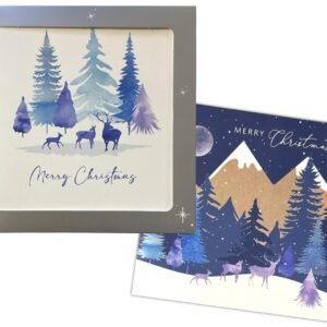 Christmas Cards 10 Card Pack Box Set Square Photo Xmas Traditional Santa Snowman