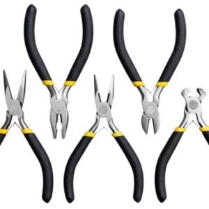 5 Mini Pliers Precision Jewellery Tool Long Bent Nose Side End Needle Pliers SET