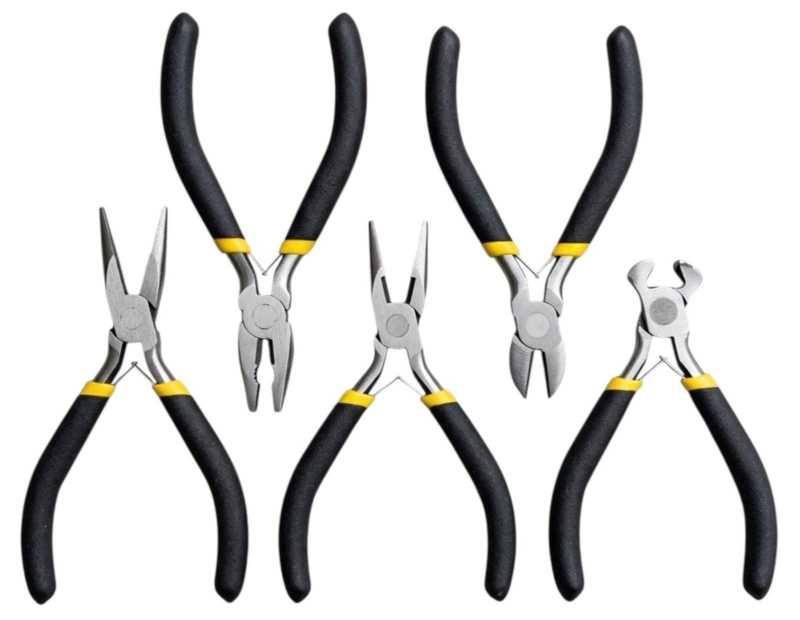 5 Mini Pliers Precision Jewellery Tool Long Bent Nose Side End Needle Pliers SET