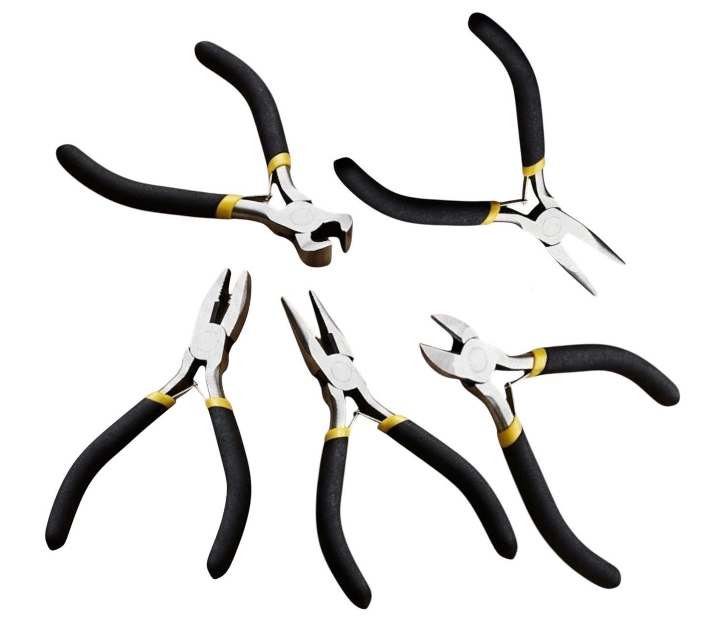 5 Mini Pliers Precision Jewellery Tool Long Bent Nose Side End Needle Pliers SET