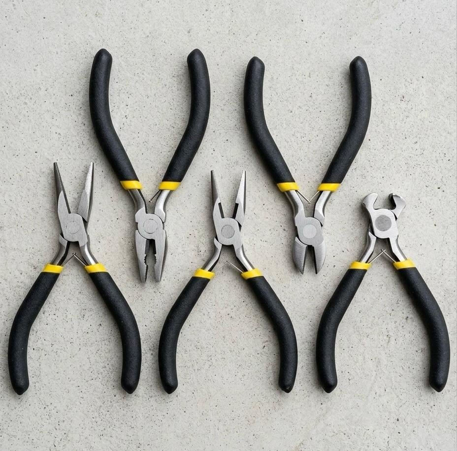 5 Mini Pliers Precision Jewellery Tool Long Bent Nose Side End Needle Pliers SET
