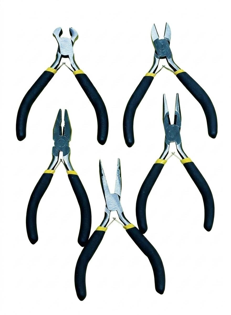 5 Mini Pliers Precision Jewellery Tool Long Bent Nose Side End Needle Pliers SET