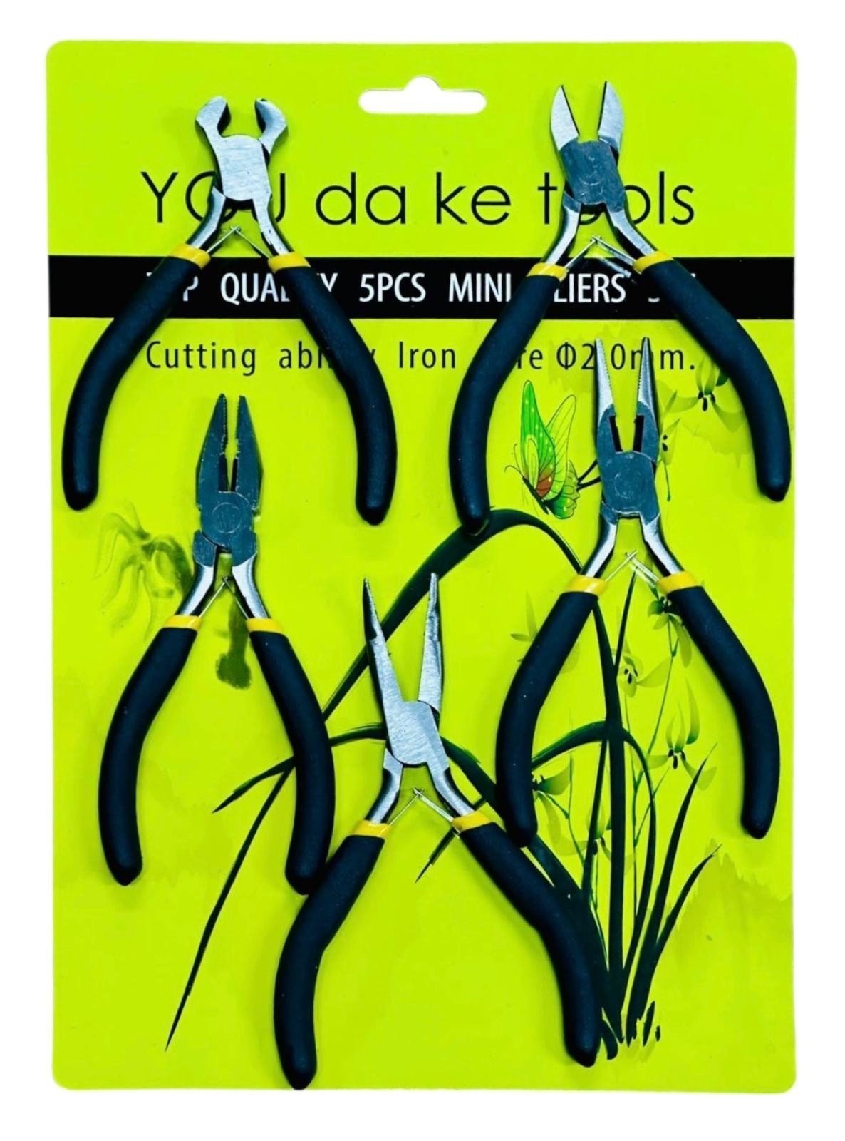 5 Mini Pliers Precision Jewellery Tool Long Bent Nose Side End Needle Pliers SET