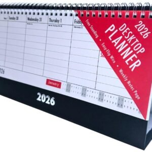 2026 Month To View Stand Up 27cmx17.5cm Spiral Desk Office Top Calendar Planner