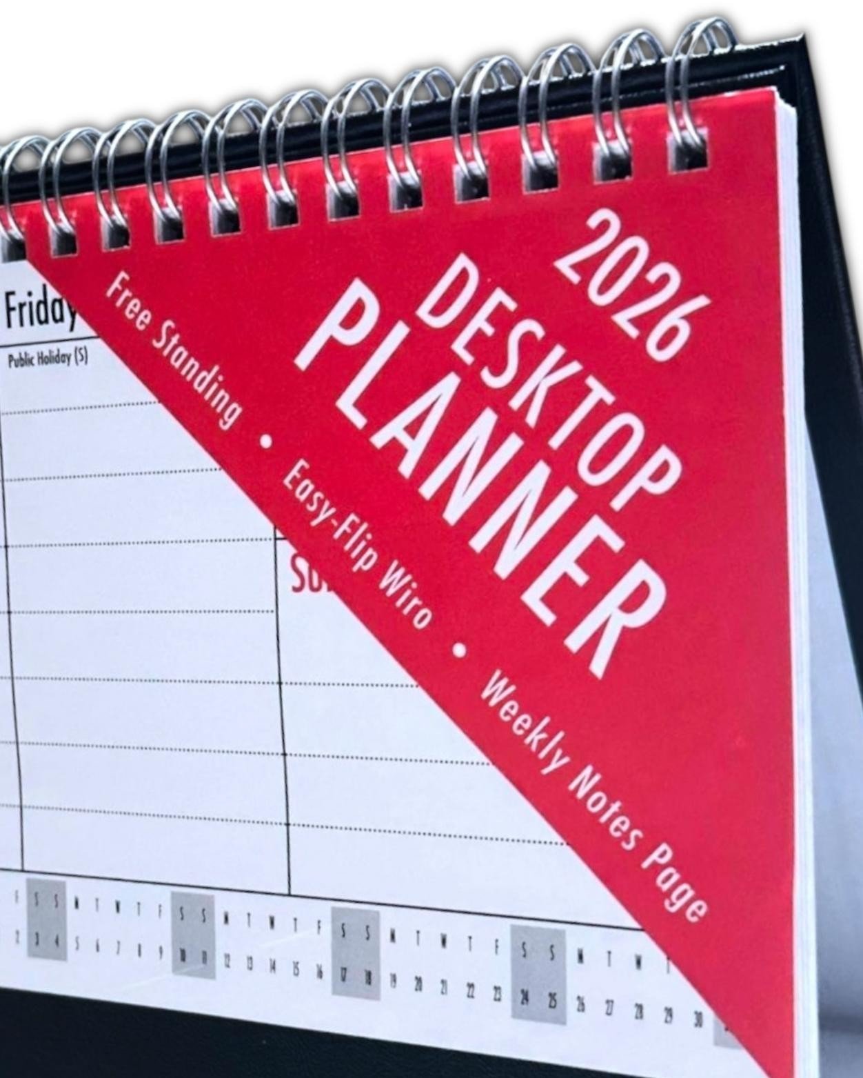 2026 Month To View Stand Up 27cmx17.5cm Spiral Desk Office Top Calendar Planner