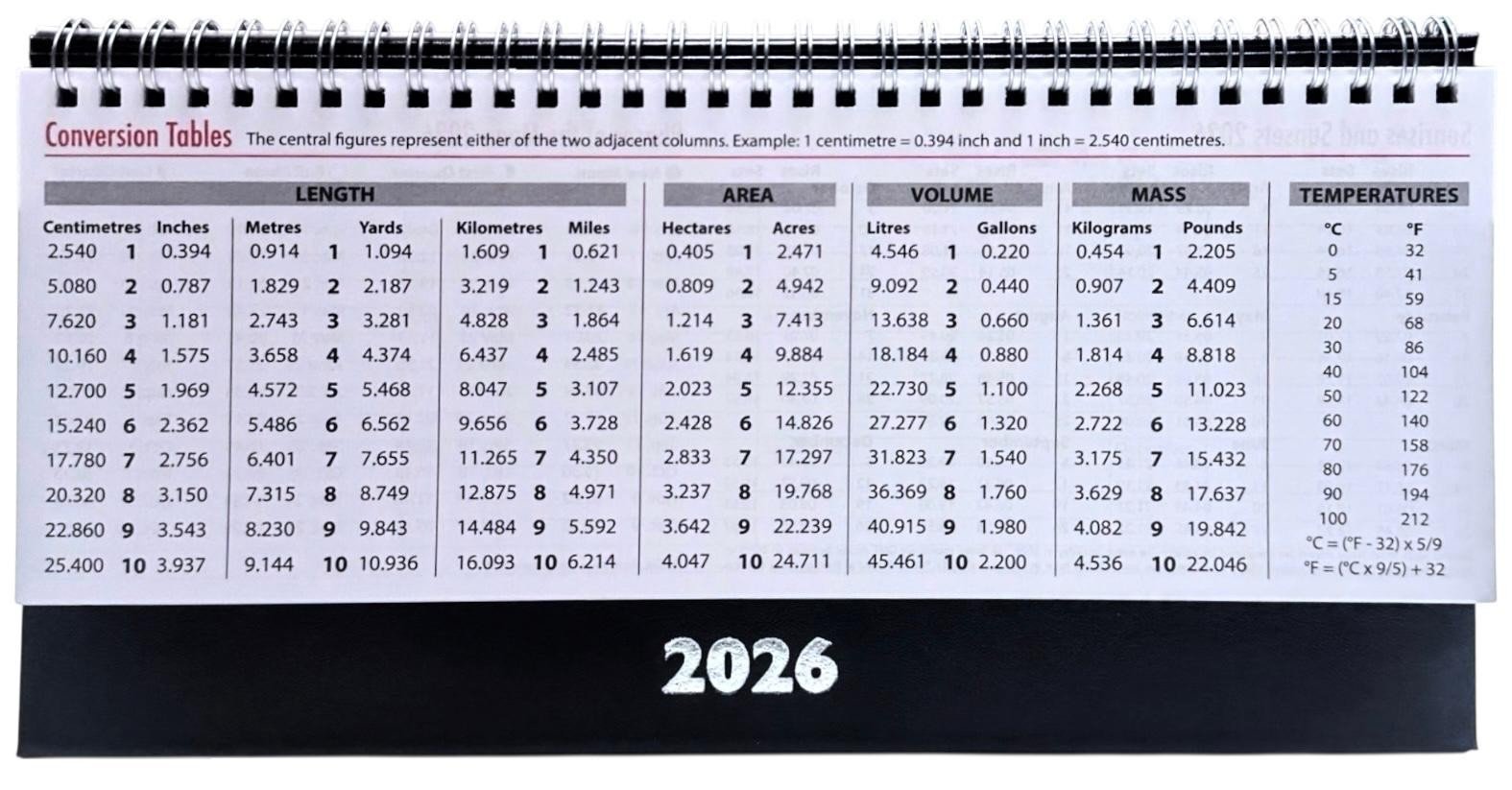 2026 Month To View Stand Up 27cmx17.5cm Spiral Desk Office Top Calendar Planner