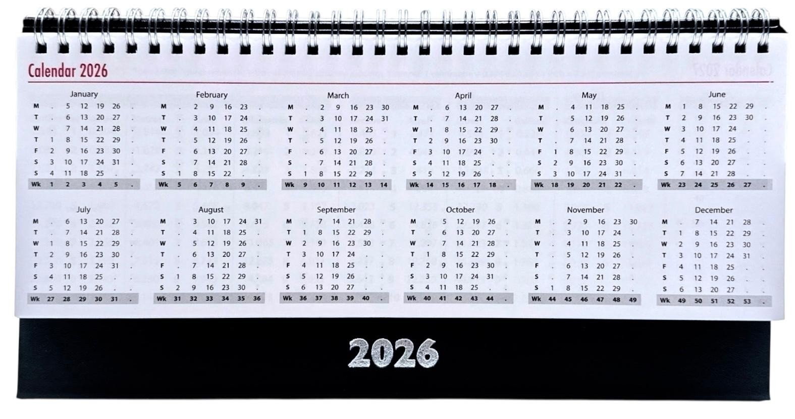 2026 Month To View Stand Up 27cmx17.5cm Spiral Desk Office Top Calendar Planner