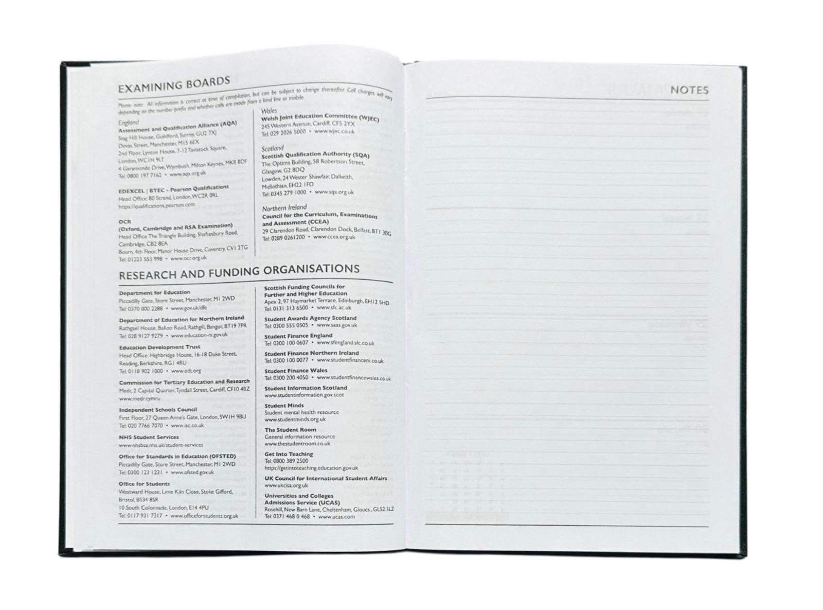2026-2027 A5 Size Academic Mid Year Week to View Student Teacher Diary Planner