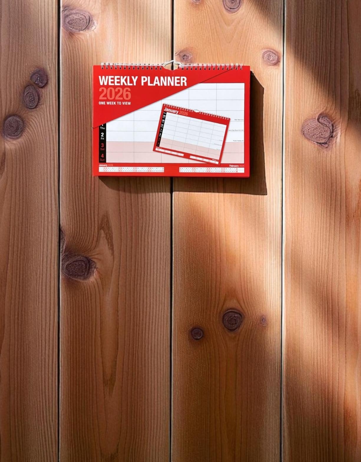 2026 Weekly Planner Wall Hanging Calendar Week to View Spiral Bound Organiser