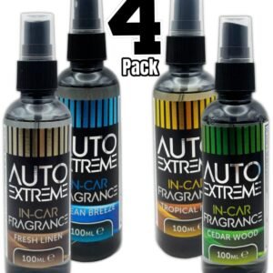 4x IN-Car Air Freshener Odour Eliminator Tough on Bad Smells Pack Spray Fresh UK