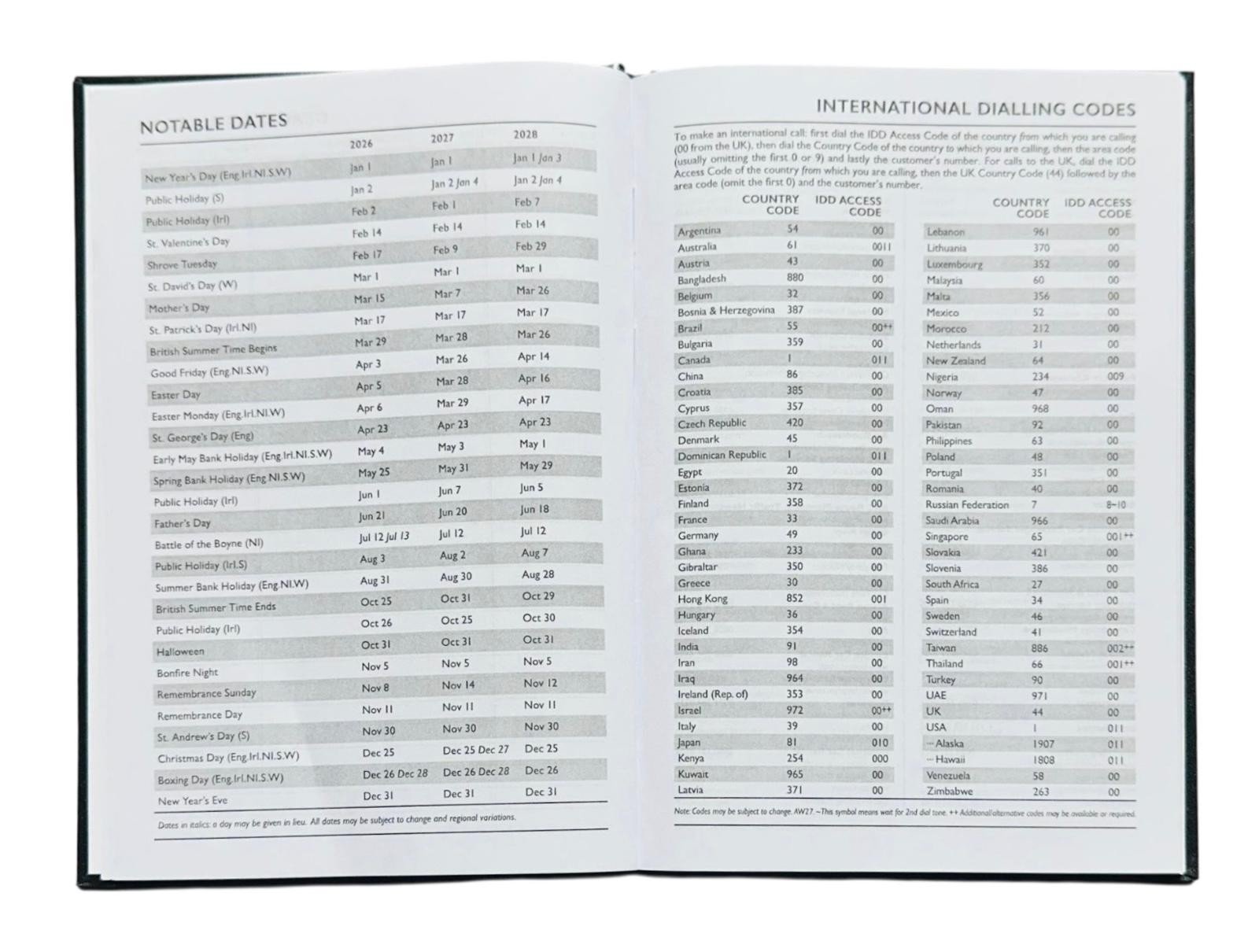 2026-2027 A5 Size Academic Mid Year Week to View Student Teacher Diary Planner
