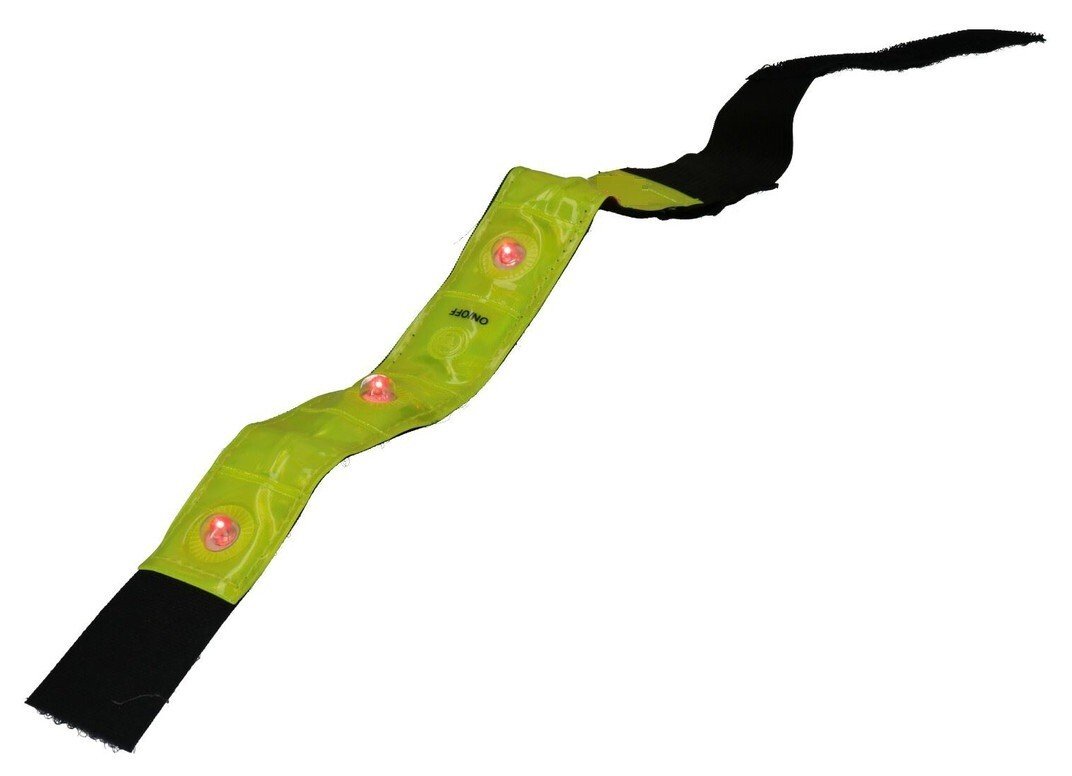 3 LED Yellow Reflective Ankle Arm Band High Visibility For Cycling Running Safe