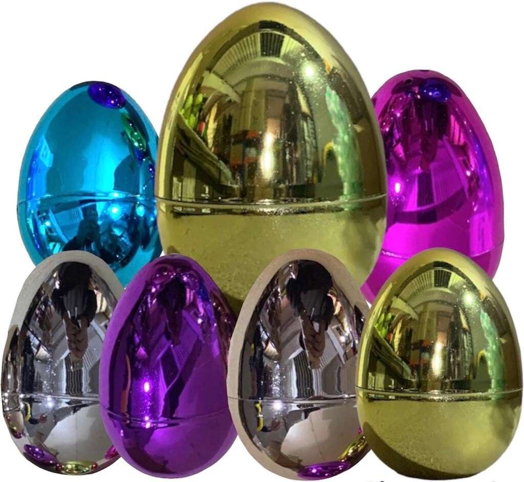 7 Pcs Filler Easter Eggs Fillable Giant Egg Hunt Hollow Plastic Add Gift Treats
