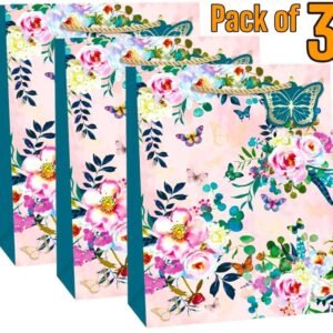 3x Large Luxury Present Gift Bags Easter Christmas Birthday Gift Bag with Tag